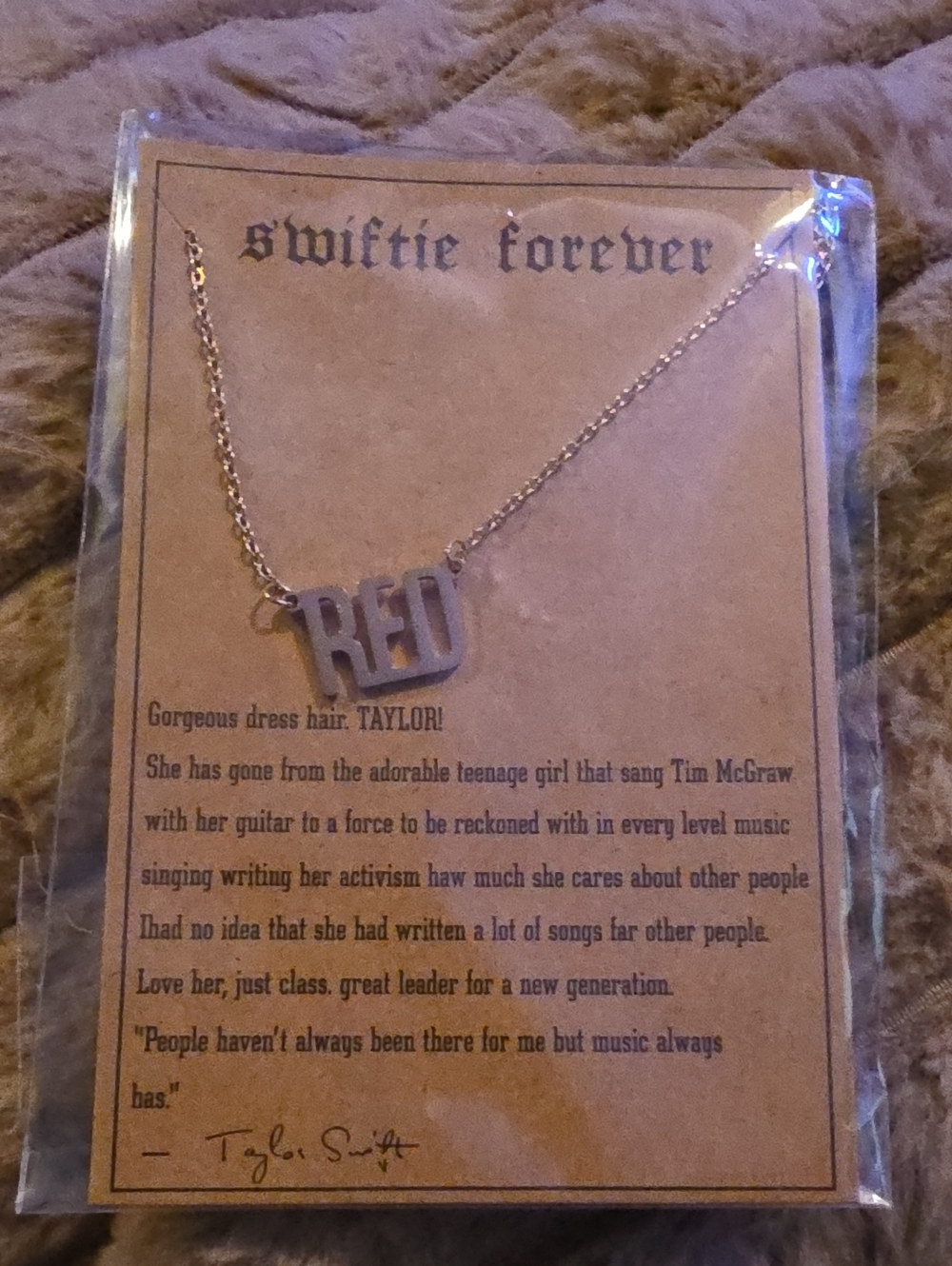 Swiftie Forever Gold 'RED' Pendant Necklace - Women Jewelry